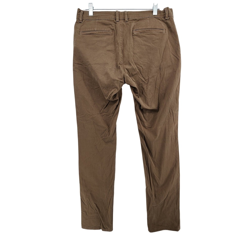 DL1961 32x32 Olive Drab Duke Tailored Chino Pants Mens Brown Cotton Stretch Work - Picture 2 of 12